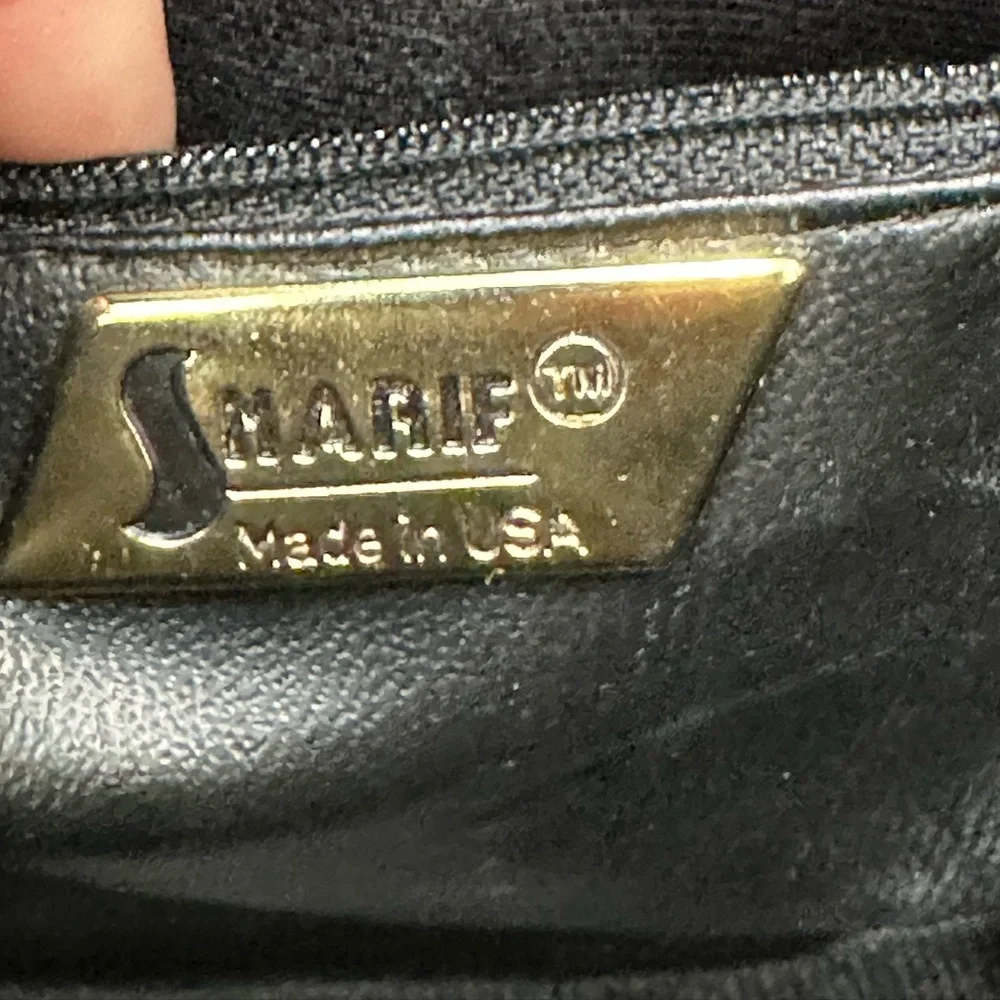Vintage Sharif Silver Metallic Leather Shoulder / crossbody Bag – Made in USA